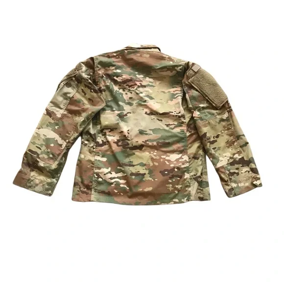 Men's VTG military jacket green camo sz sm short army insect repellant apparel - Picture 2 of 5